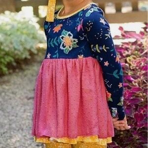 MATILDA JANE Girls Size 12 Quiet Contemplation Long Sleeved Floral Tunic Top